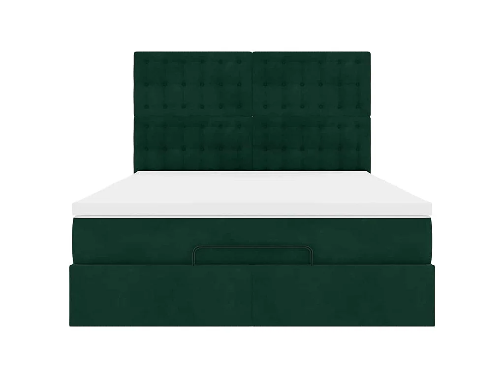 Struttura Letto Pouf con Materassi 140x200 cm in Velluto