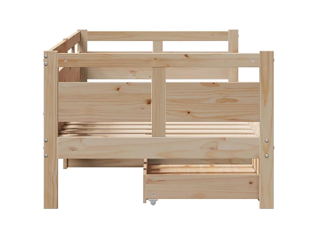 Slaapbank met lades 90x190 cm massief grenenhout