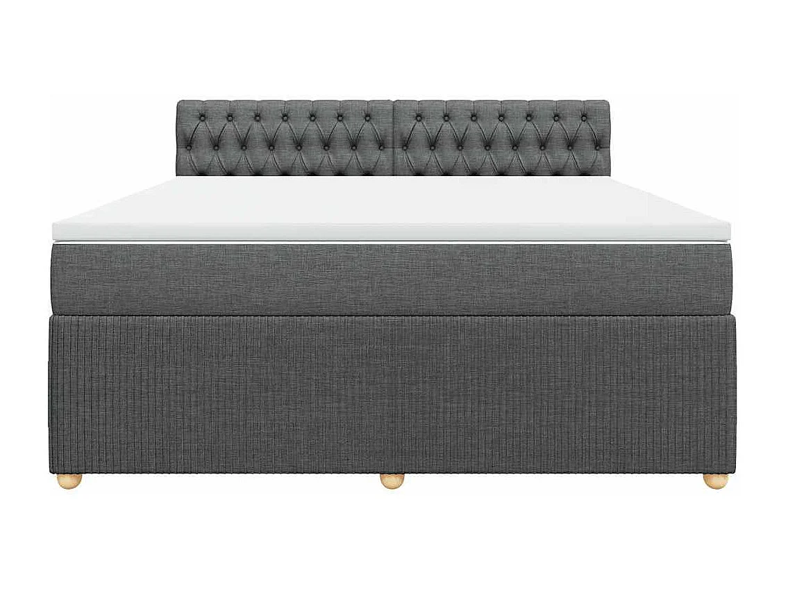 Sommier à lattes de lit avec matelas Gris foncé 180x200cm Tissu