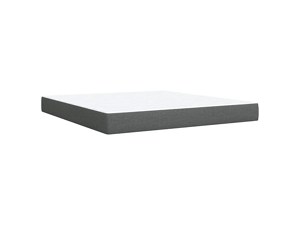 Cama box spring con colchón tela gris oscuro 180x200 cm