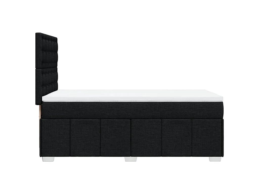 Cama box spring con colchón tela negro 90x200 cm