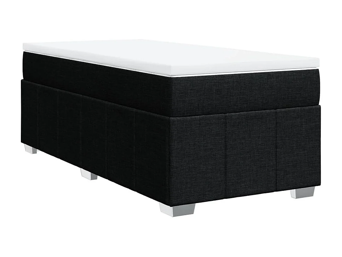 Giroletto a Molle con Materasso Nero 90x190 cm in Tessuto