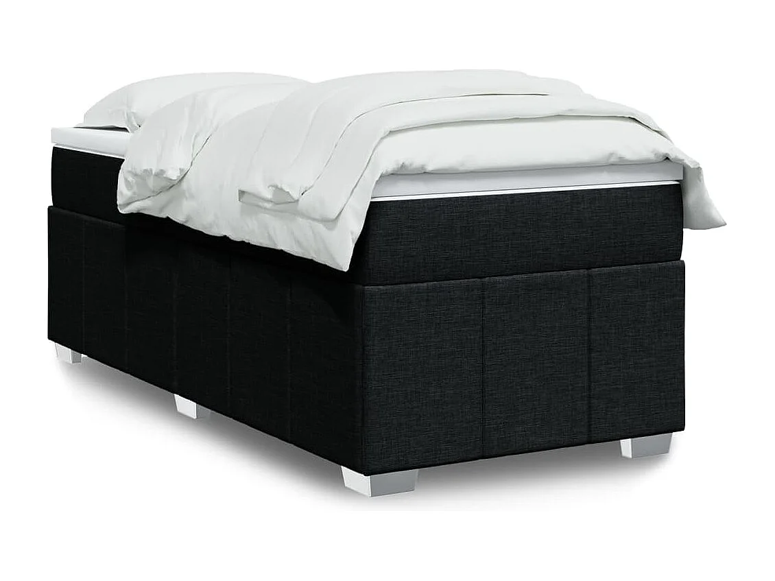 Giroletto a Molle con Materasso Nero 90x190 cm in Tessuto