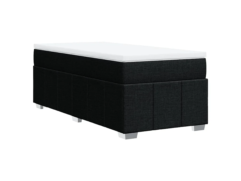 Sommier à lattes de lit avec matelas Noir 90x190 cm Tissu