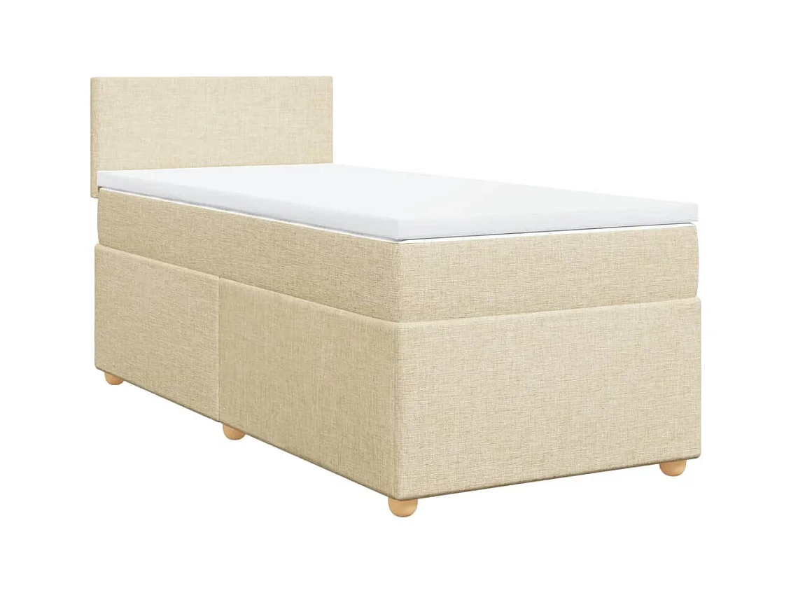 Boxspringbett mit Matratze Creme 90x200 cm Stoff