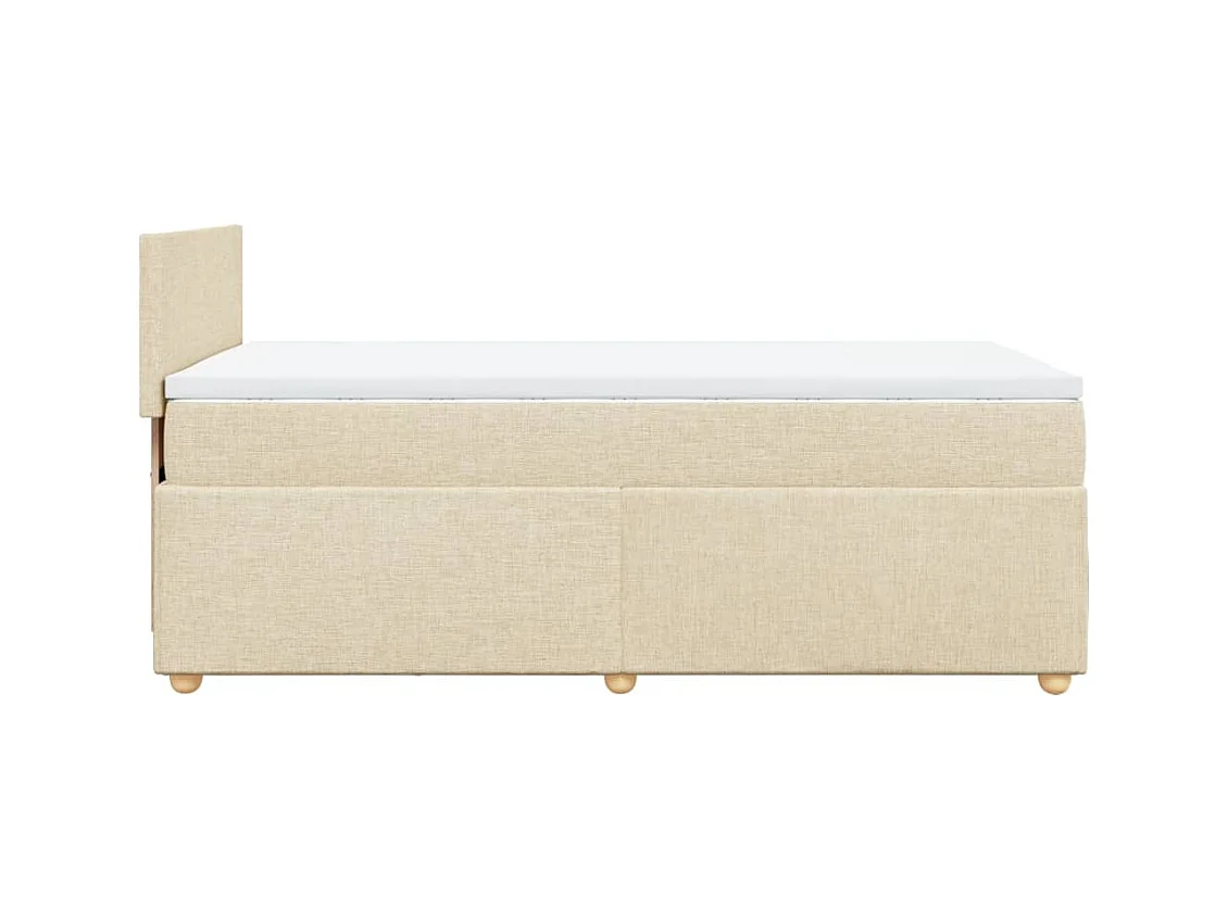 Boxspringbett mit Matratze Creme 90x200 cm Stoff