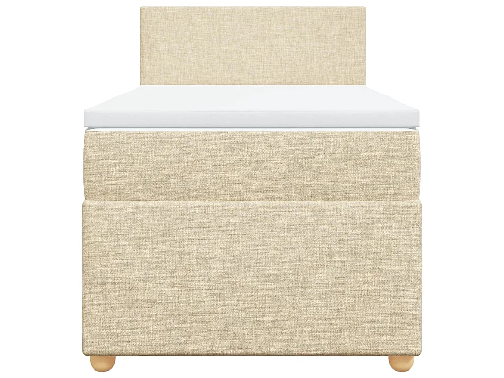 Boxspring met matras stof crèmekleurig 90x200 cm