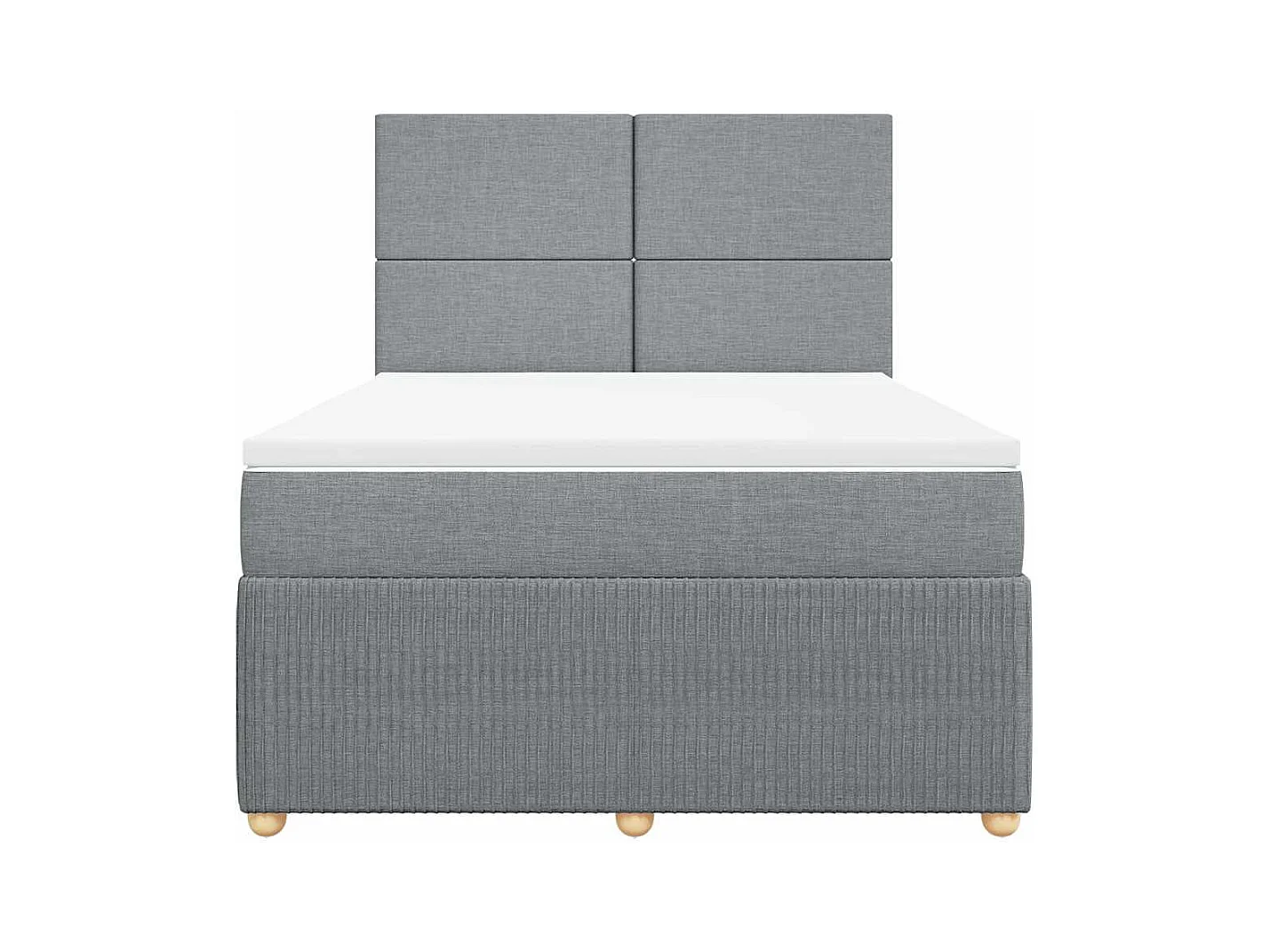 Sommier à lattes de lit avec matelas Gris clair 140x190cm Tissu