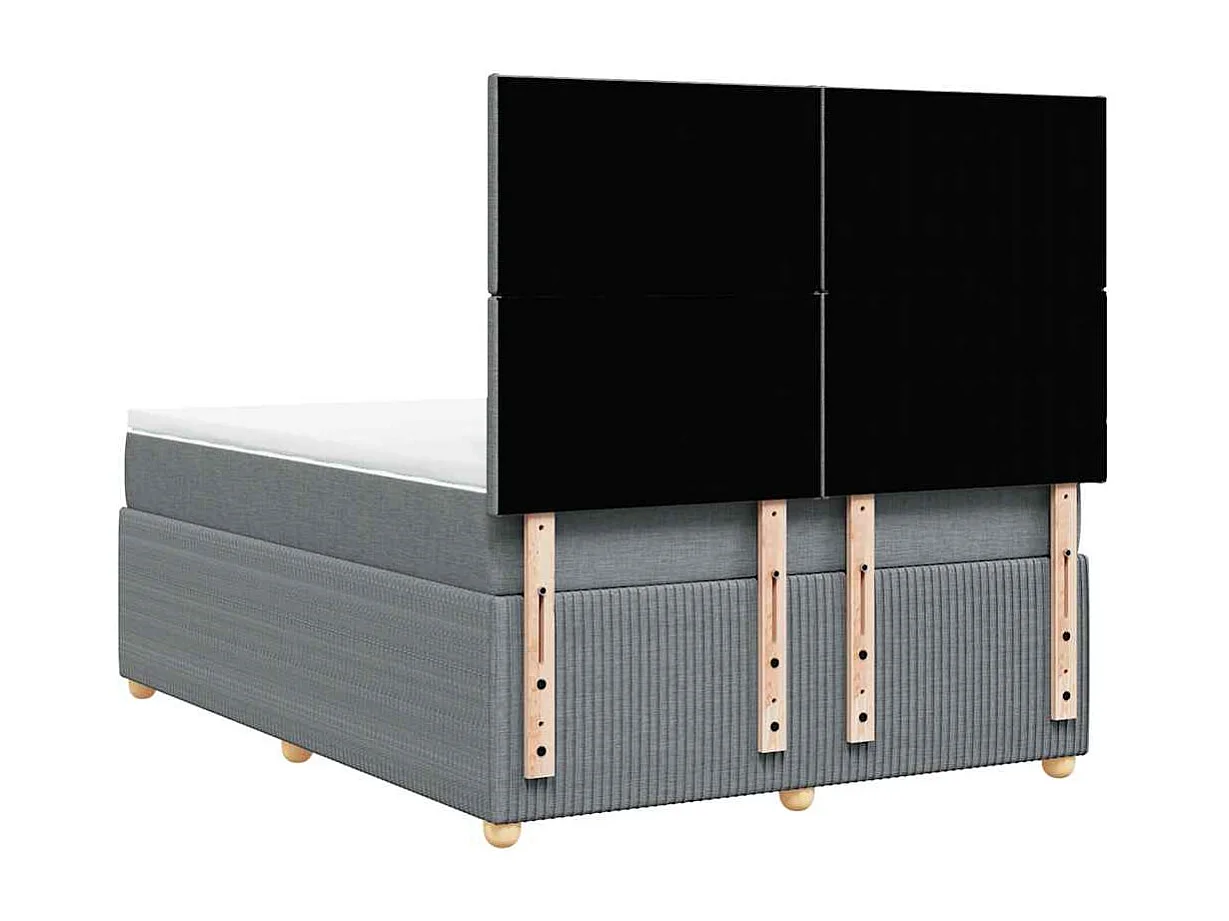 Sommier à lattes de lit avec matelas Gris clair 140x190cm Tissu