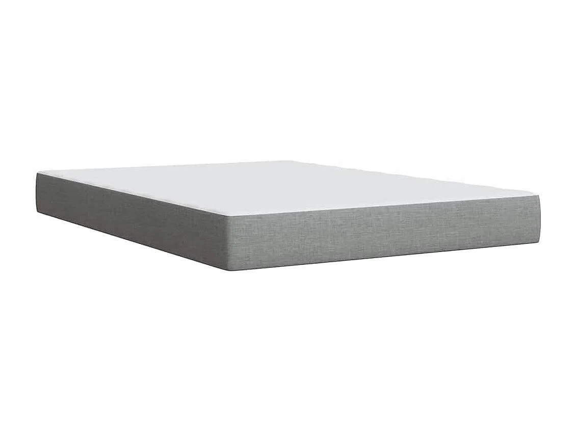 Sommier à lattes de lit avec matelas Gris clair 140x190cm Tissu