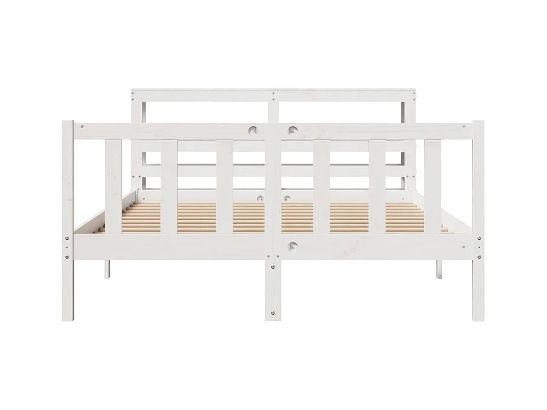 Cadre de lit sans matelas blanc 140x190 cm bois de pin massif