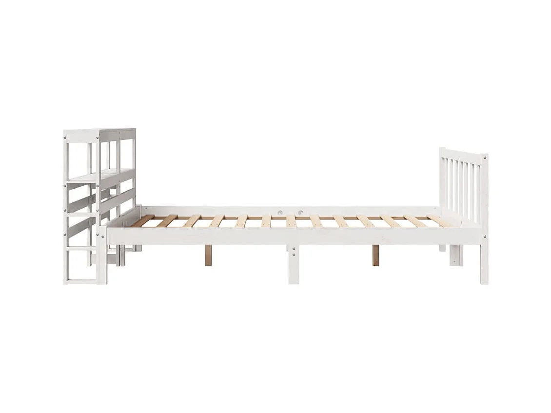 Cadre de lit sans matelas blanc 140x190 cm bois de pin massif