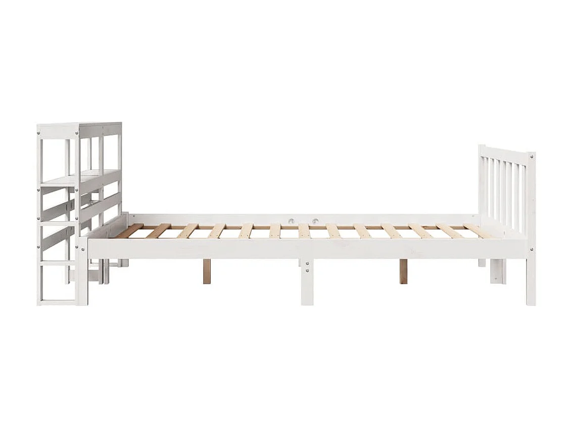 Massivholzbett ohne Matratze Weiß 140x190 cm Kiefernholz