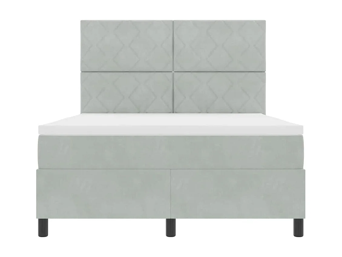 Cama Box com colchão Cinzento-claro 140 x 200 cm tecido