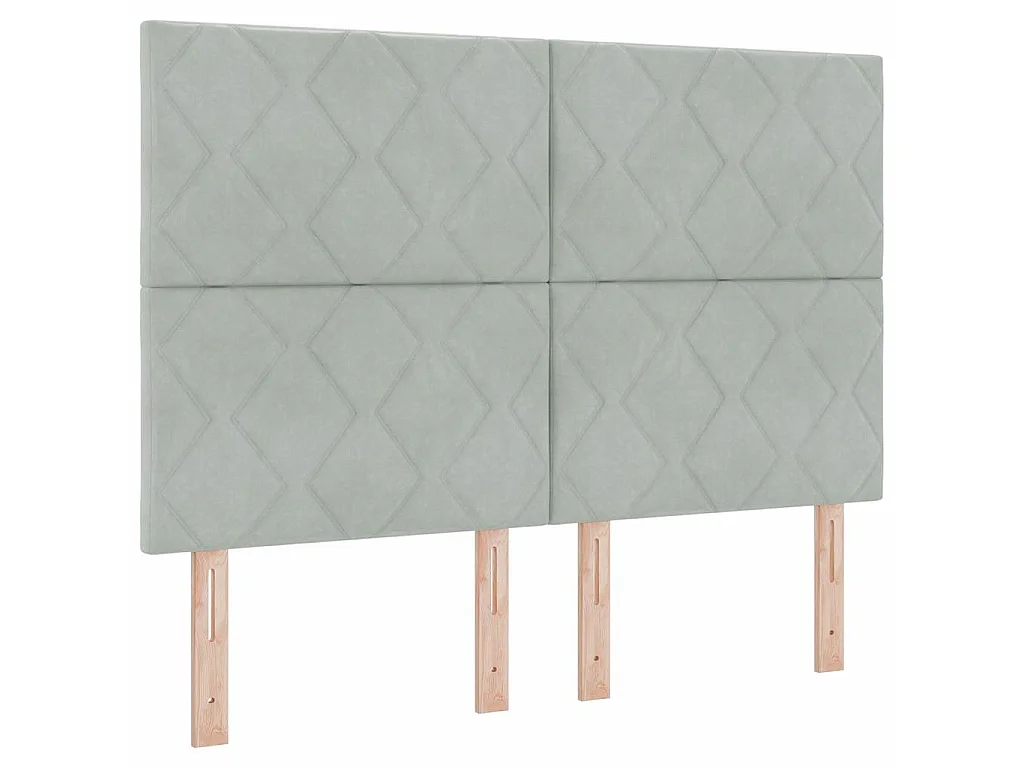 Boxspringbed met hoofdeinde Lichtgrijs 140 x 200 cm Fluweel
