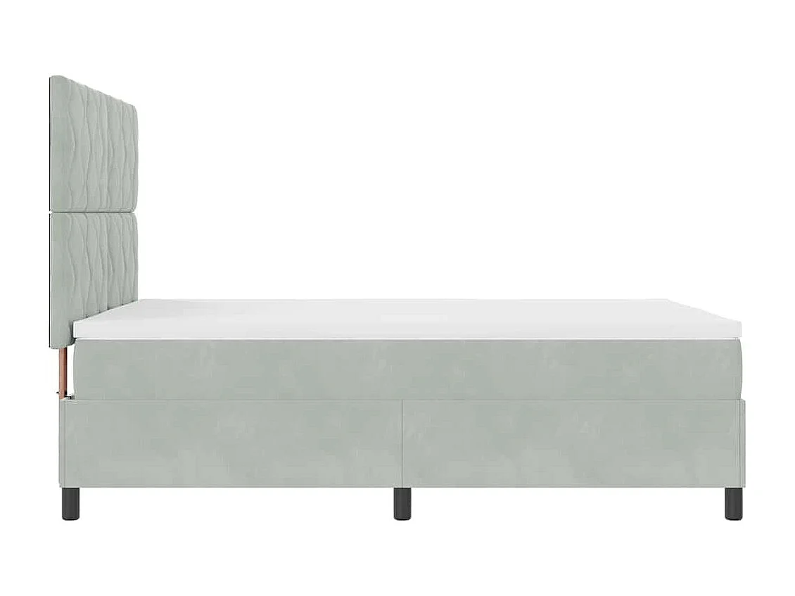 Boxspringbed met hoofdeinde Lichtgrijs 140 x 200 cm Fluweel