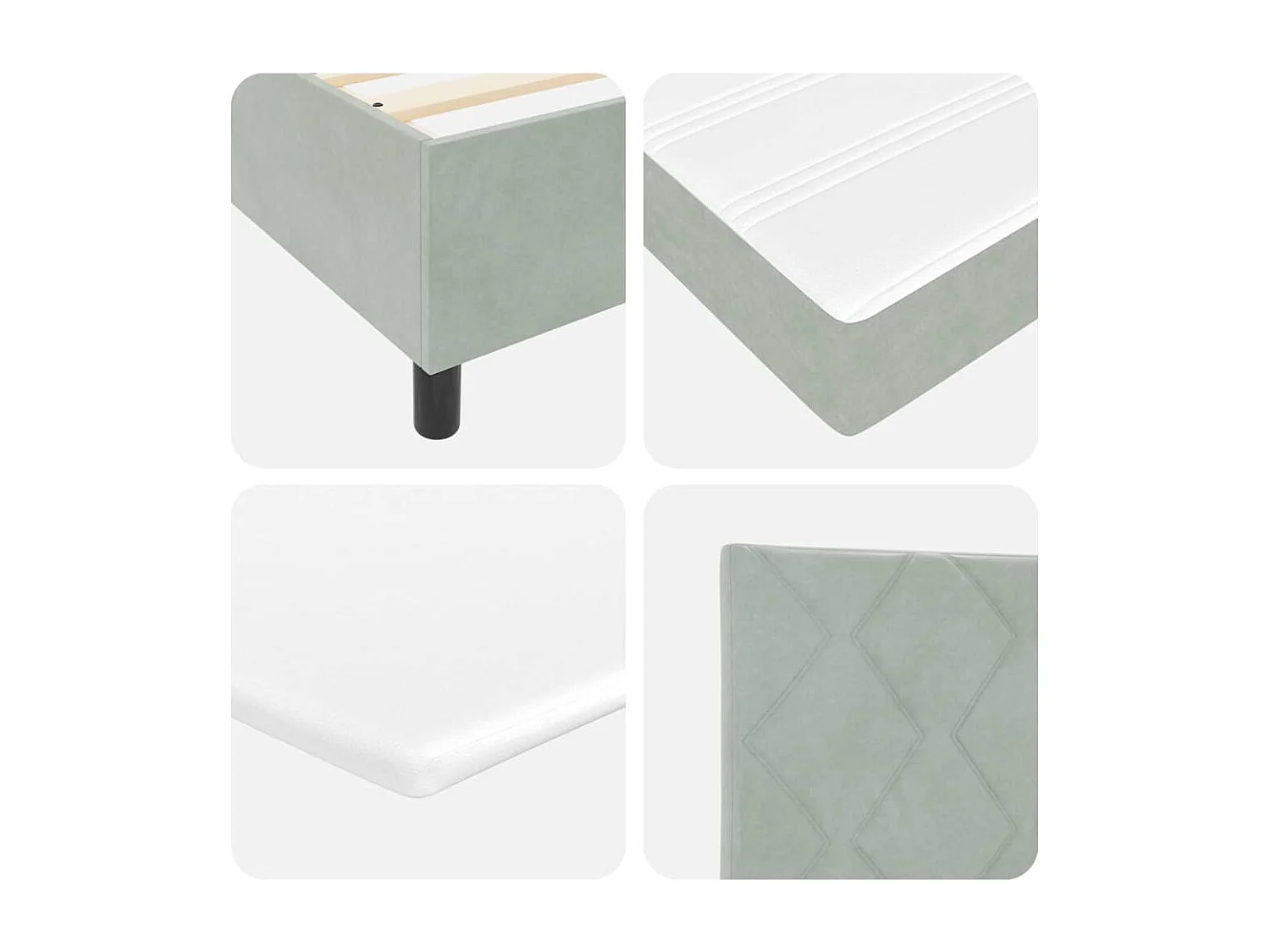Boxspringbed met hoofdeinde Lichtgrijs 140 x 200 cm Fluweel