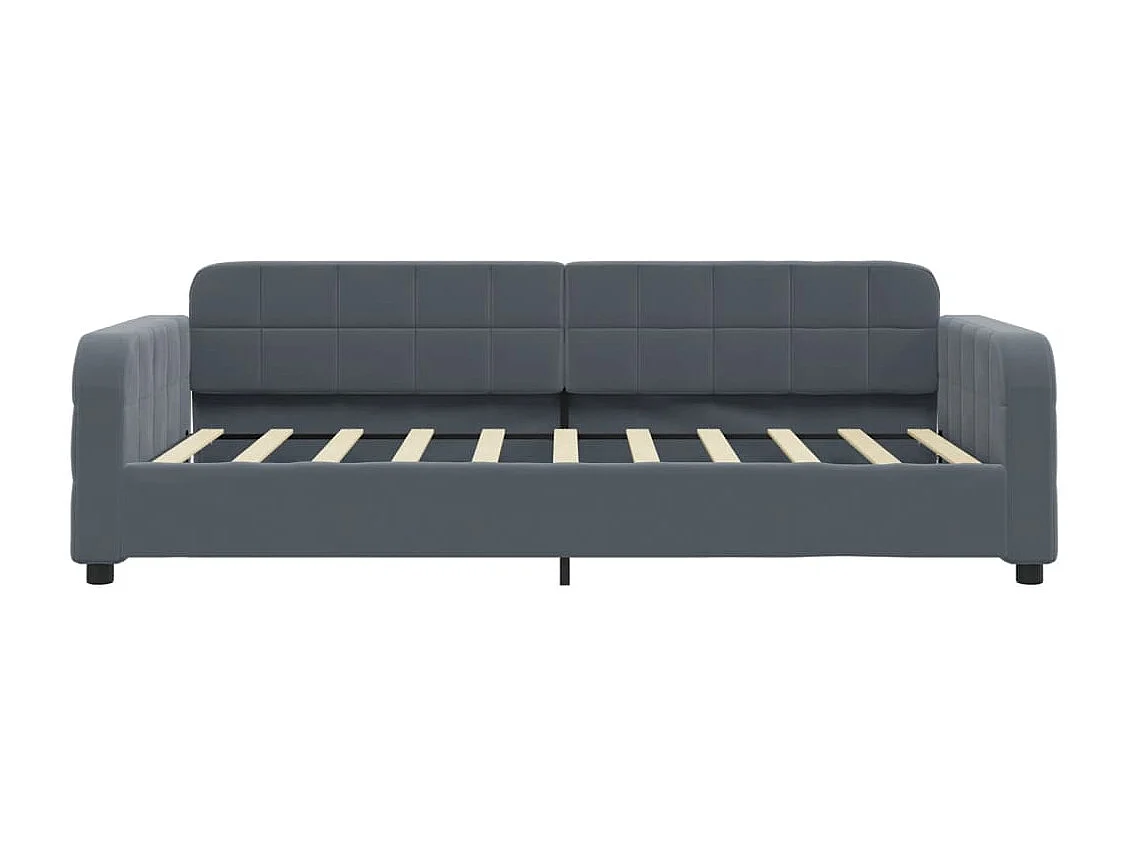 Tagesbett Ausziehbar mit Schubladen Dunkelgrau 90x190 cm Samt