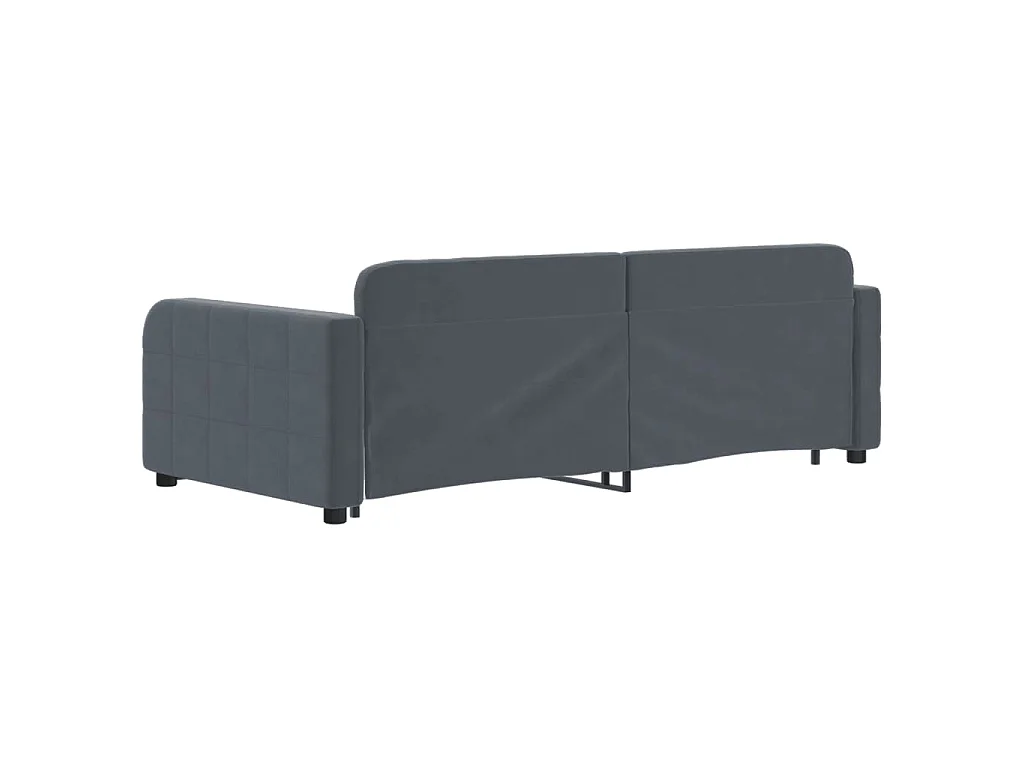 Slaapbank onderschuifbed en lades 90x190 cm fluweel donkergrijs
