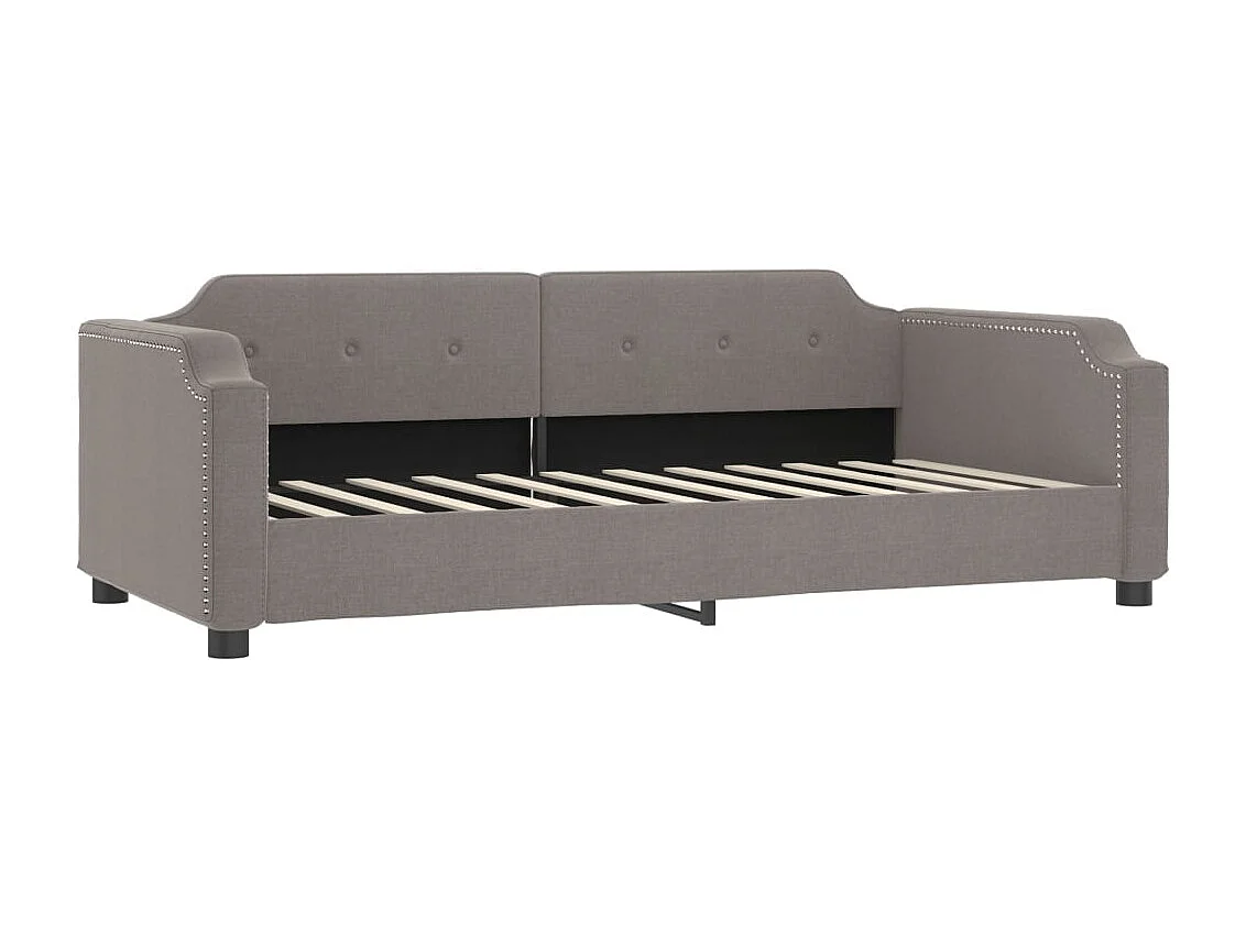Divano Letto Estraibile con Cassetti Tortora 90x200 cm Tessuto