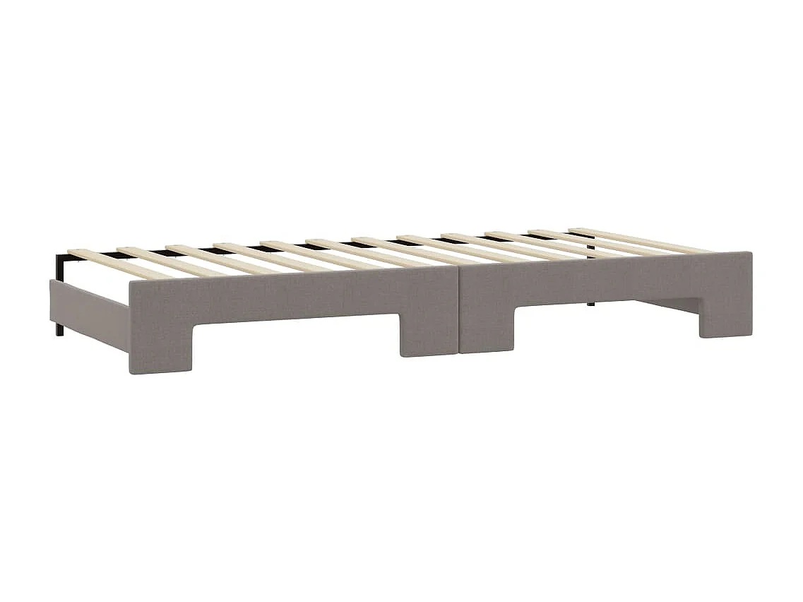 Divano Letto Estraibile con Cassetti Tortora 90x200 cm Tessuto