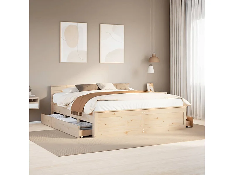 Giroletto senza Materasso con Testiera 180x200 cm Massello Pino