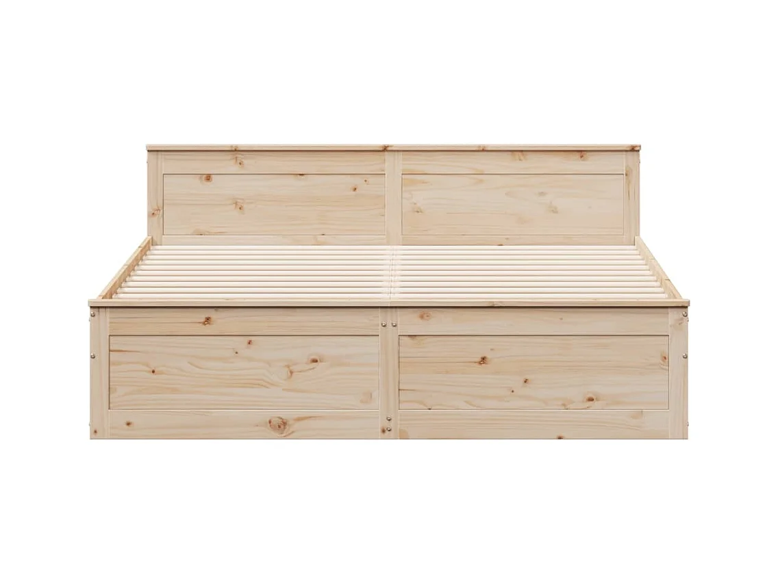 Cadre de lit sans matelas avec tête de lit 180x200 cm bois pin