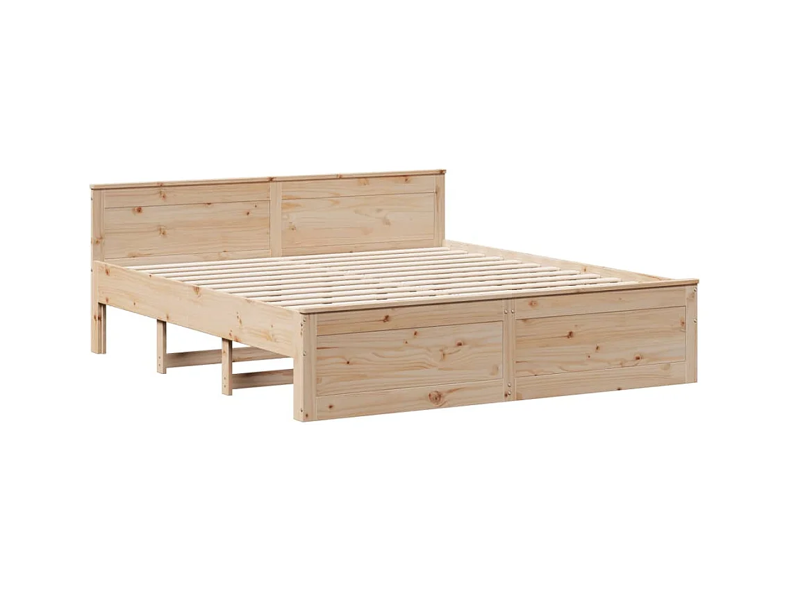 Cadre de lit sans matelas avec tête de lit 180x200 cm bois pin