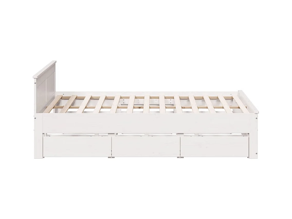 Cadre de lit sans matelas avec tête de lit 180x200 cm bois pin