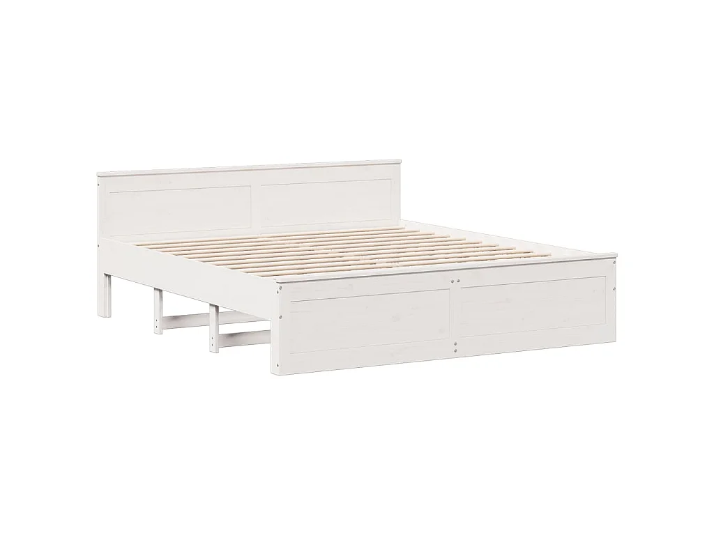Giroletto senza Materasso con Testiera Bianco 180x200 cm Pino
