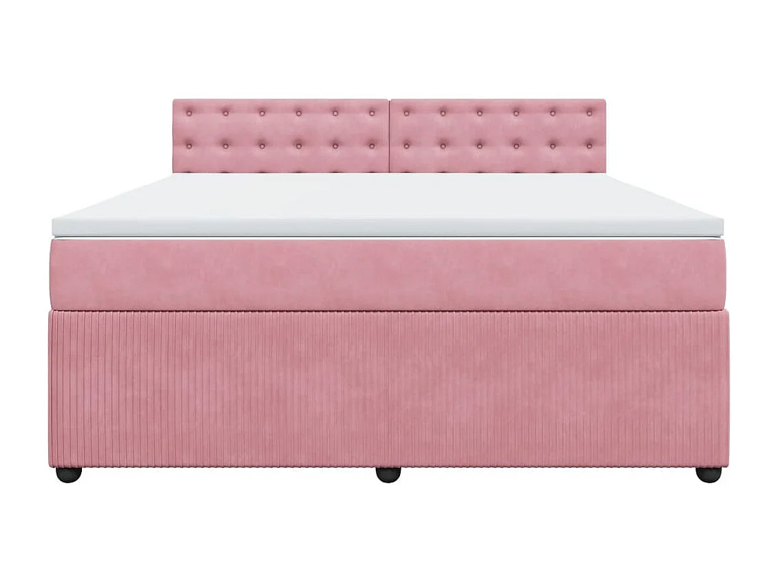 Boxspring met matras fluweel roze 180x200 cm