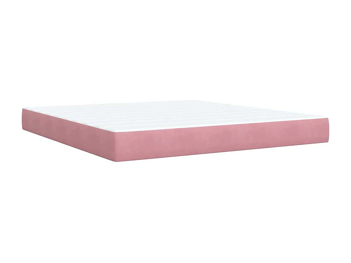 Boxspring met matras fluweel roze 180x200 cm