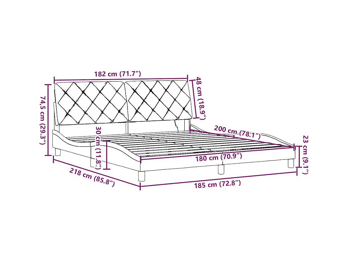 Cadre de lit avec LED sans matelas gris clair 180x200 cm tissu