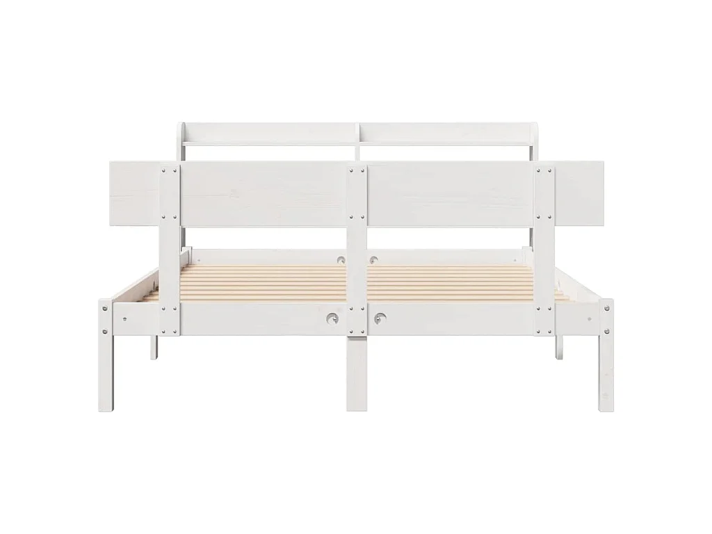 Bedframe zonder matras massief grenenhout wit 140x200 cm
