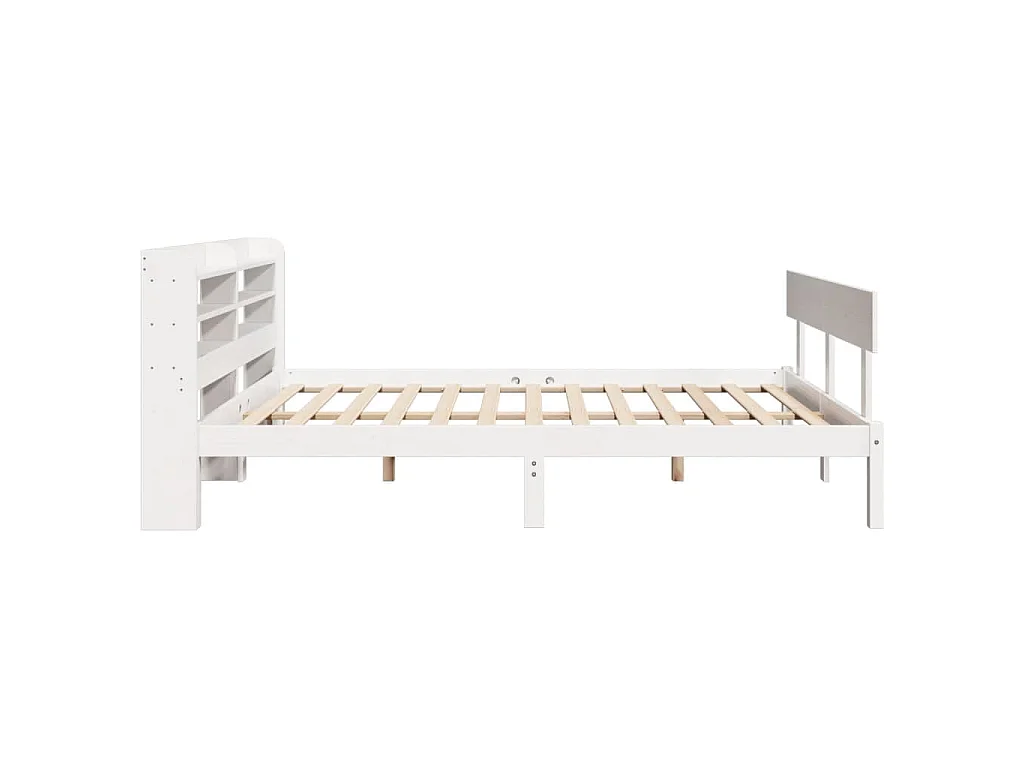 Bedframe zonder matras massief grenenhout wit 140x200 cm