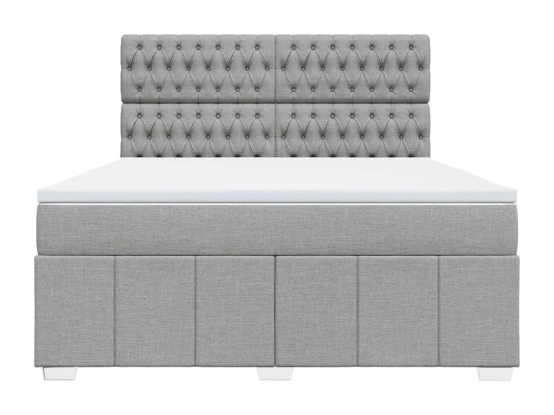 Boxspring met matras stof lichtgrijs 180x200 cm