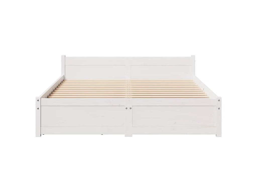 Cadre de lit sans matelas blanc 140x200 cm bois de pin massif