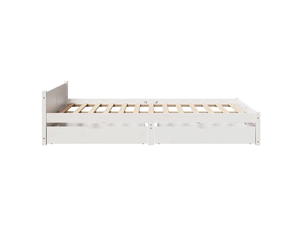 Cadre de lit sans matelas blanc 140x200 cm bois de pin massif
