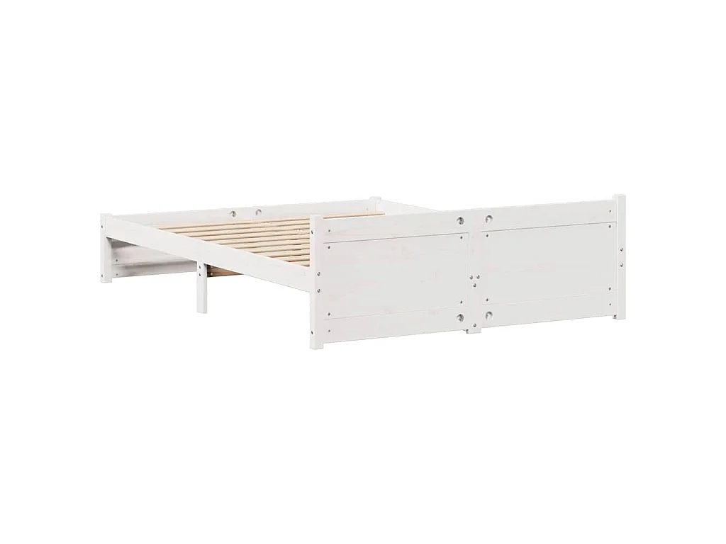 Cadre de lit sans matelas blanc 140x200 cm bois de pin massif
