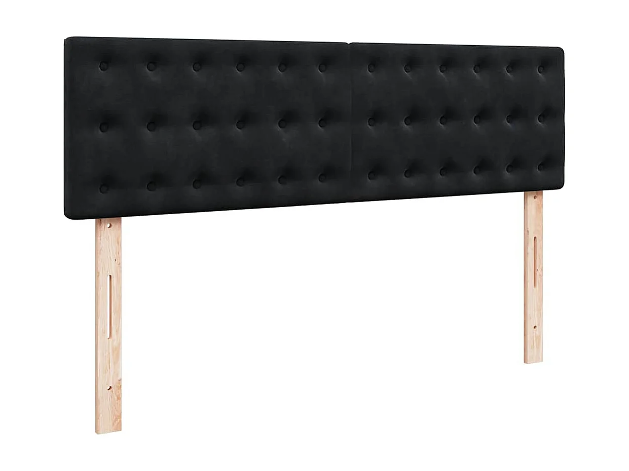 Cadre de lit ottoman avec matelas noir 160x200 cm velours