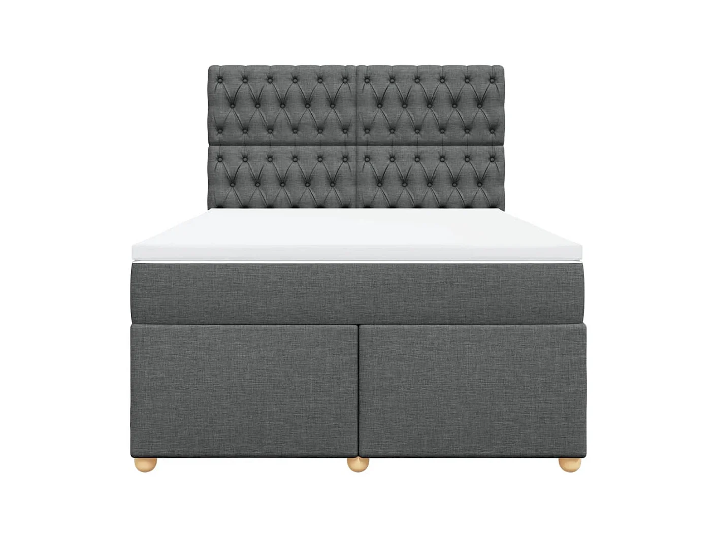 Giroletto a Molle con Materasso Grigio Scuro 160x200 cm Tessuto