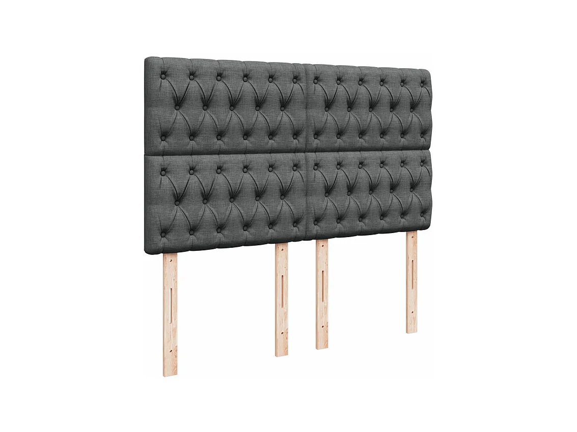 Giroletto a Molle con Materasso Grigio Scuro 160x200 cm Tessuto