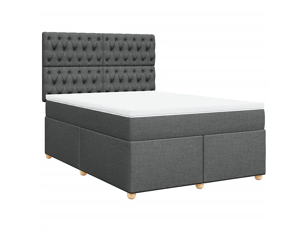 Boxspringbett mit Matratze Dunkelgrau 160x200 cm Stoff