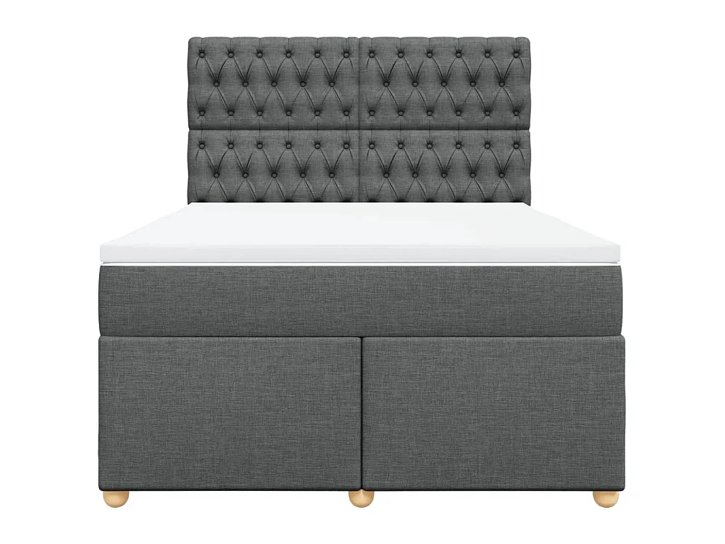 Boxspringbett mit Matratze Dunkelgrau 160x200 cm Stoff