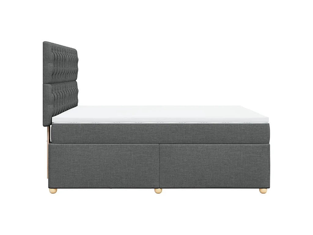 Boxspringbett mit Matratze Dunkelgrau 160x200 cm Stoff