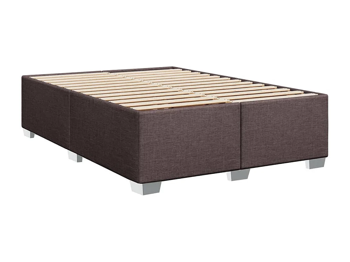 Giroletto a Molle con Materasso Marrone Scuro 160x200cm Tessuto