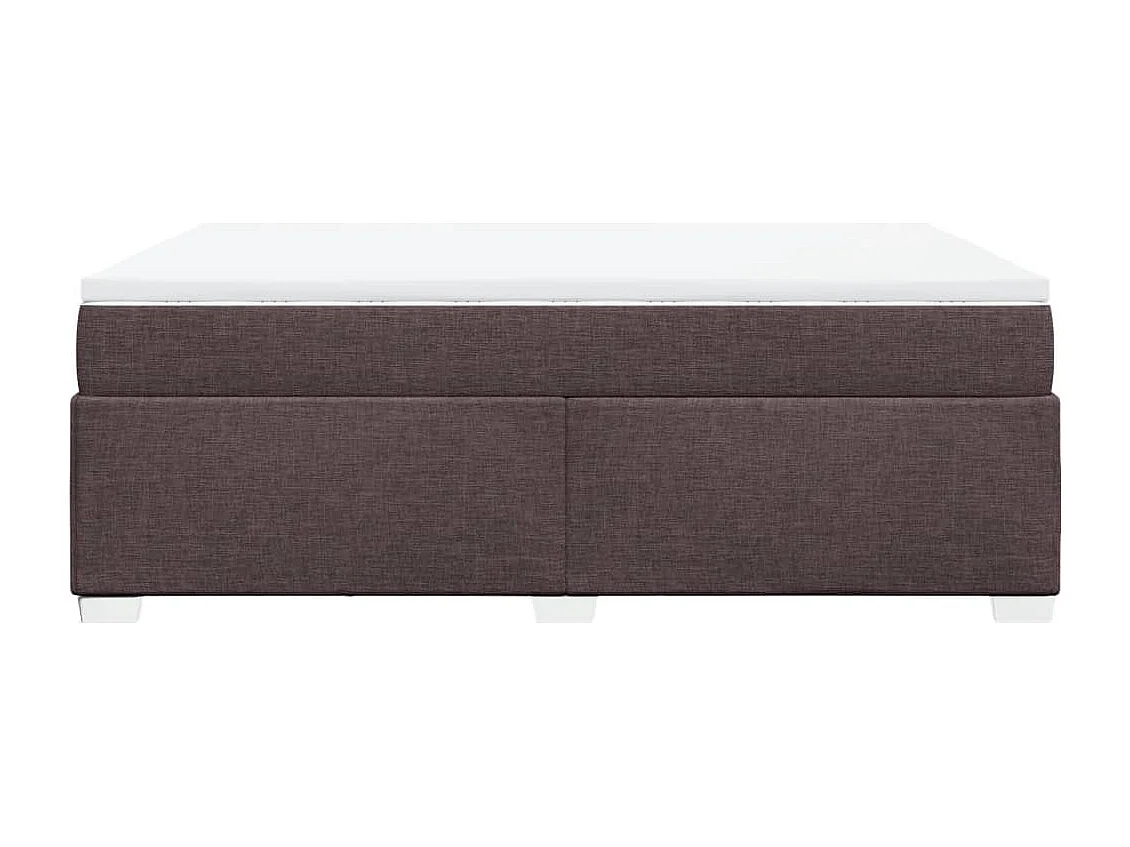 Giroletto a Molle con Materasso Marrone Scuro 160x200cm Tessuto