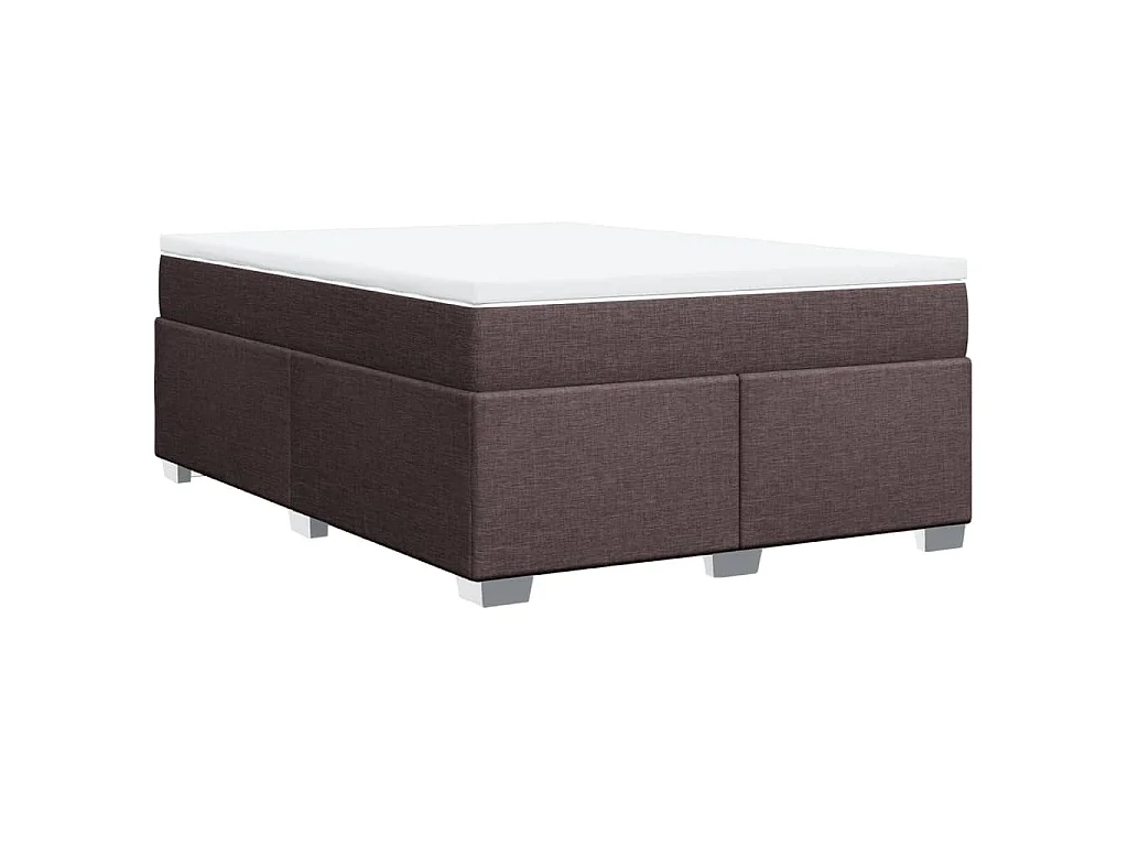 Boxspring met matras stof donkerbruin 160x200 cm