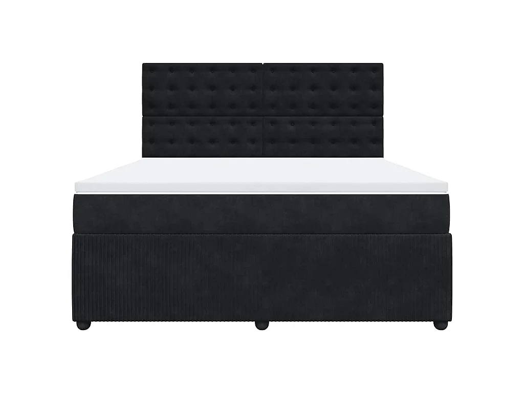 Boxspring met matras fluweel zwart 180x200 cm