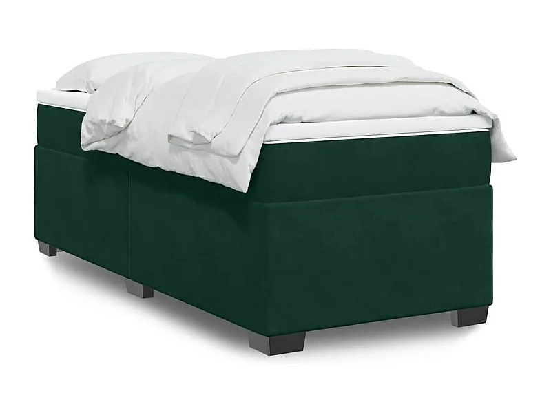 Boxspring met matras fluweel donkergroen 90x200 cm